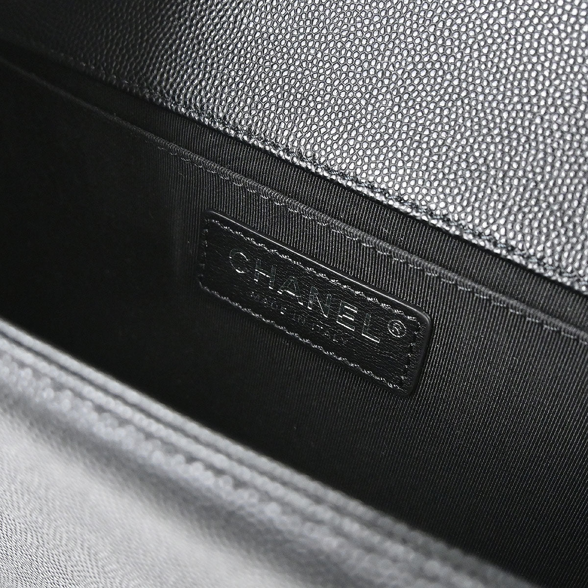 Boy Chanel Black Caviar Skin Medium Chain Shoulder Bag