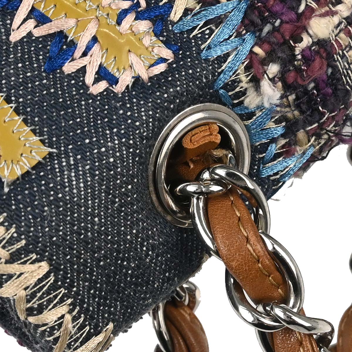 Chanel 2012 Beige Tweed Patchwork Jumbo Shoulder Bag