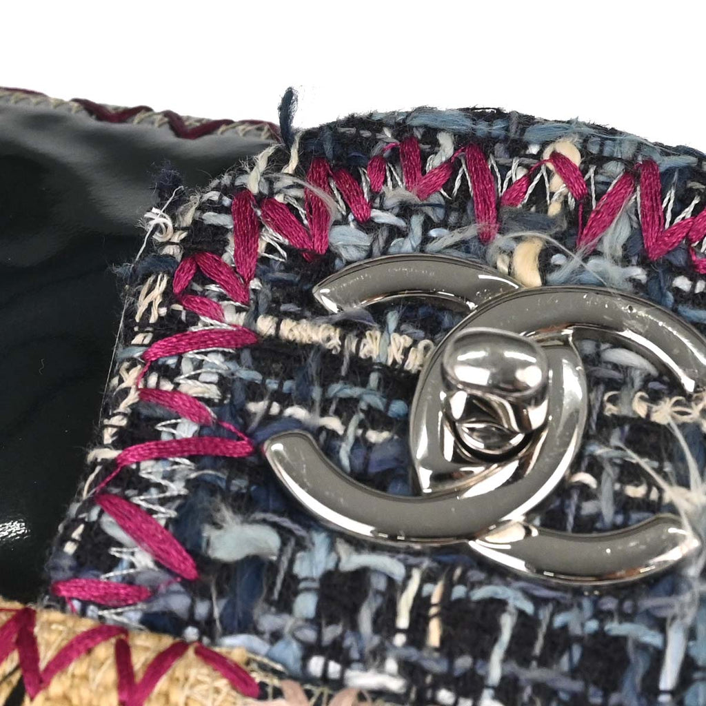 Chanel 2012 Beige Tweed Patchwork Jumbo Shoulder Bag