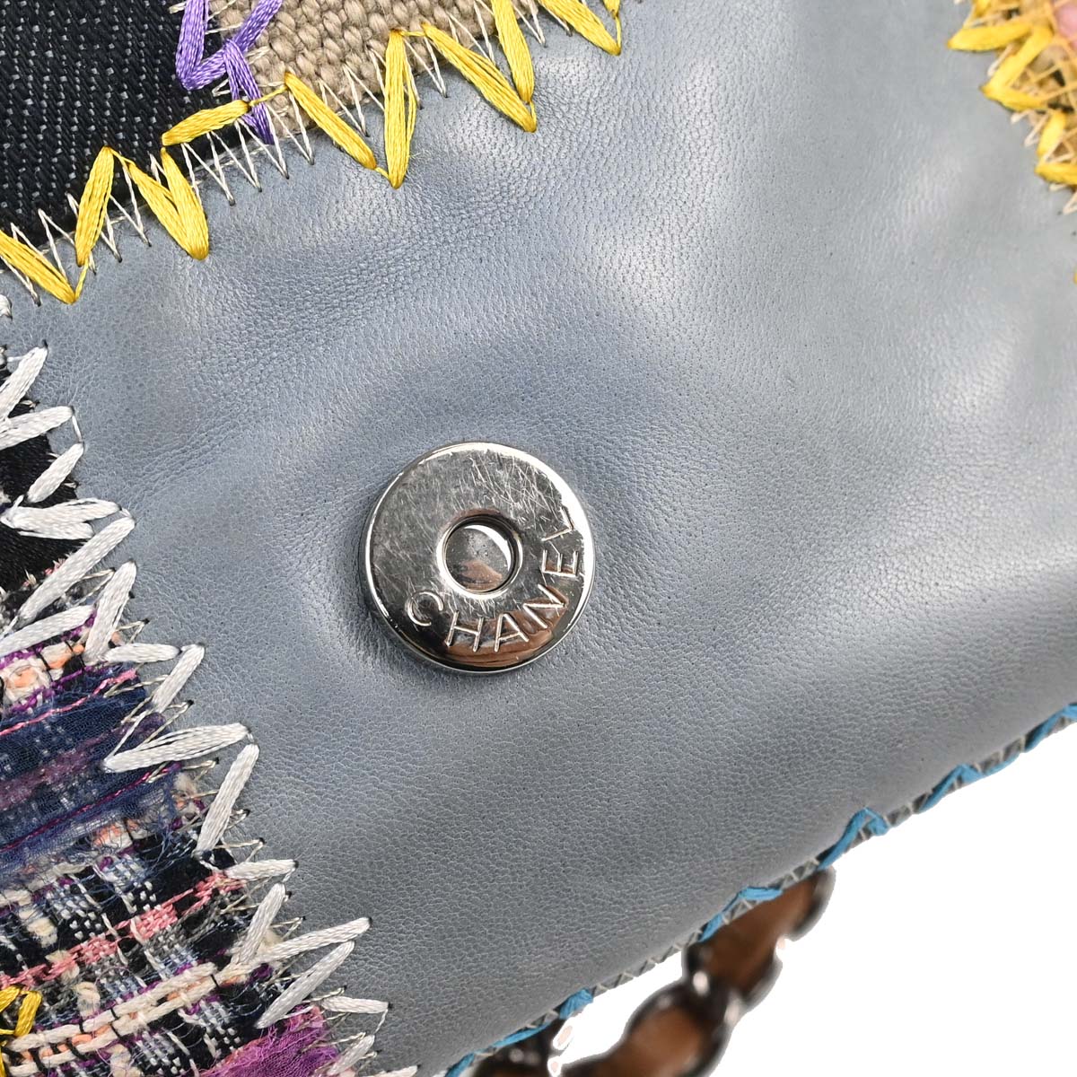 Chanel Beige Tweed Patchwork Jumbo Shoulder Bag