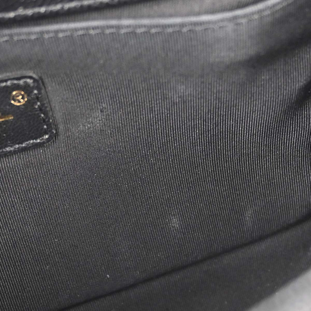Boy Chanel Black Caviar Skin Medium Chain Shoulder Bag