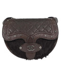 Chanel Brown Calfskin Pony Hair Paris-Dallas Saddle Shoulder Bag
