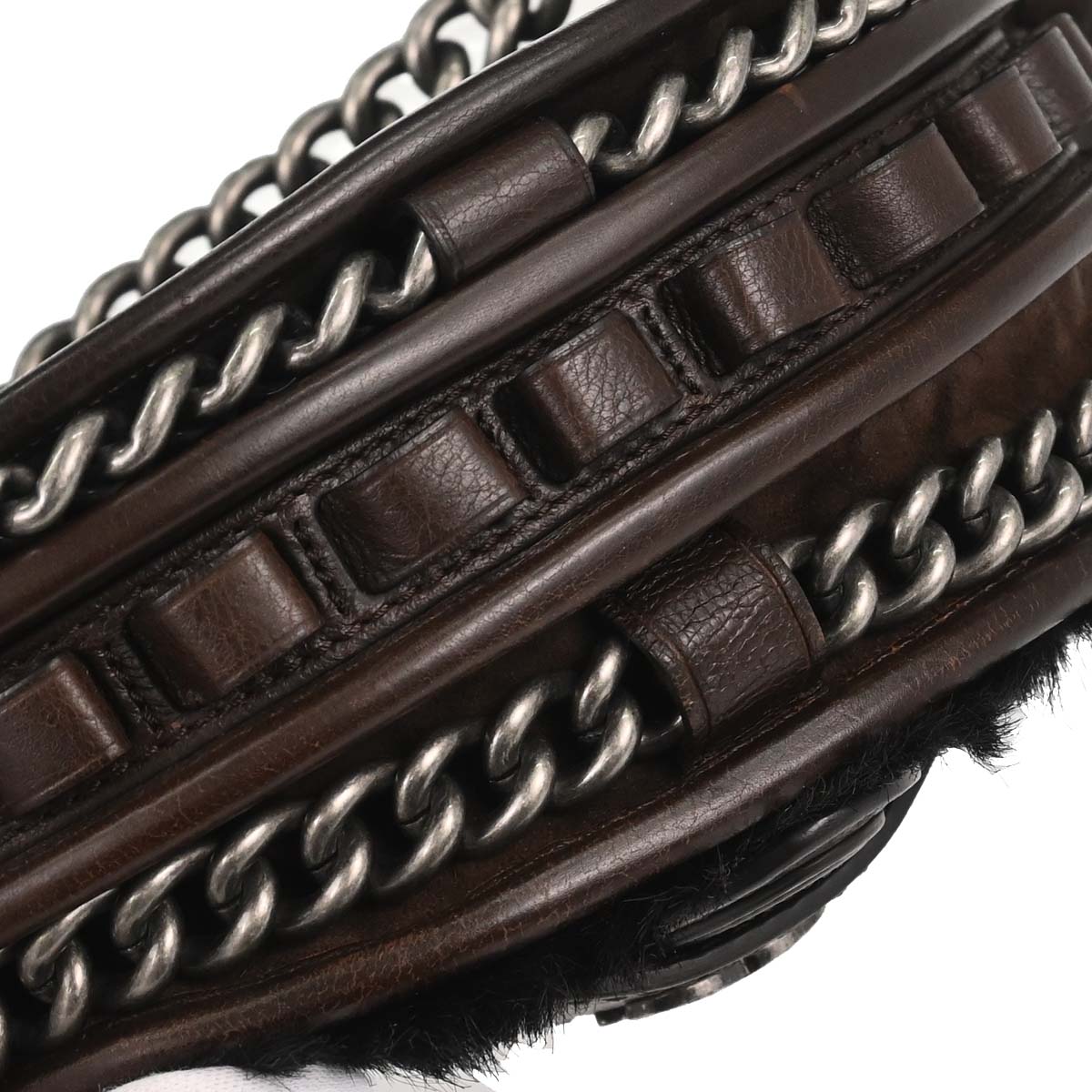 Chanel Brown Calfskin Pony Hair Paris-Dallas Saddle Shoulder Bag