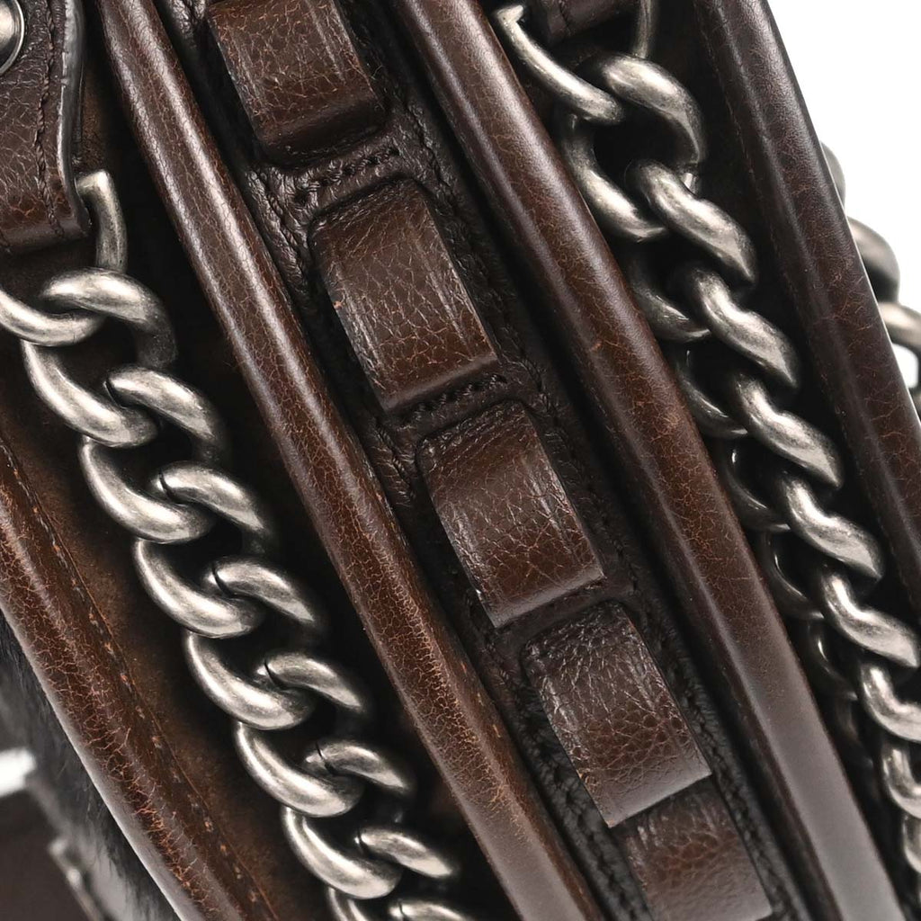 Chanel Brown Calfskin Pony Hair Paris-Dallas Saddle Shoulder Bag