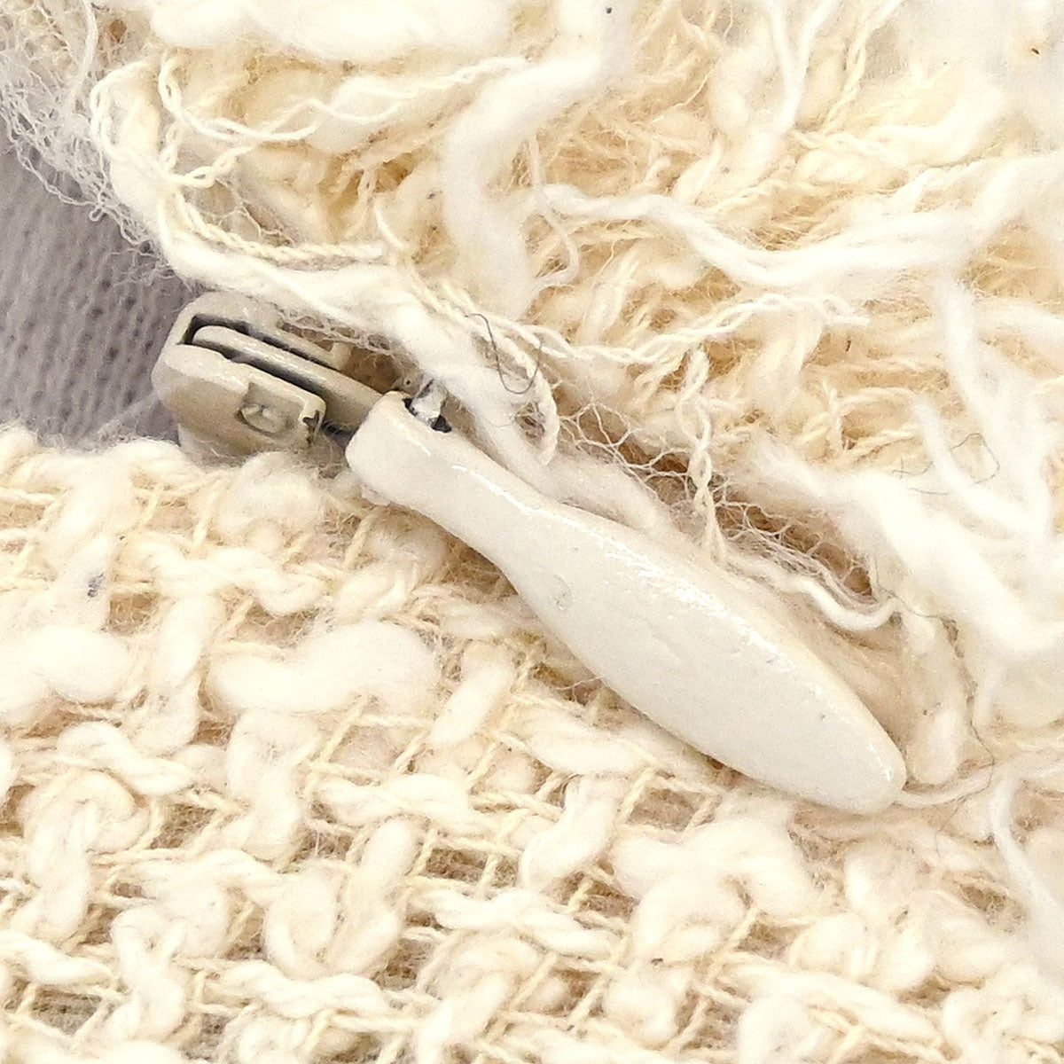 Chanel 2010 Short Sleeve Tweed Dress Ivory #42