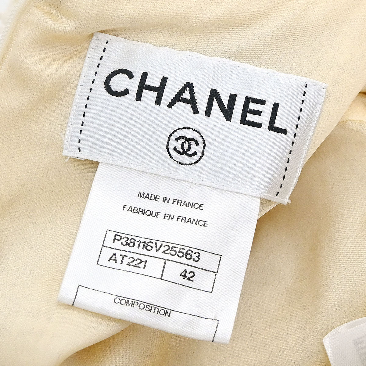 Chanel 2010 Short Sleeve Tweed Dress Ivory #42