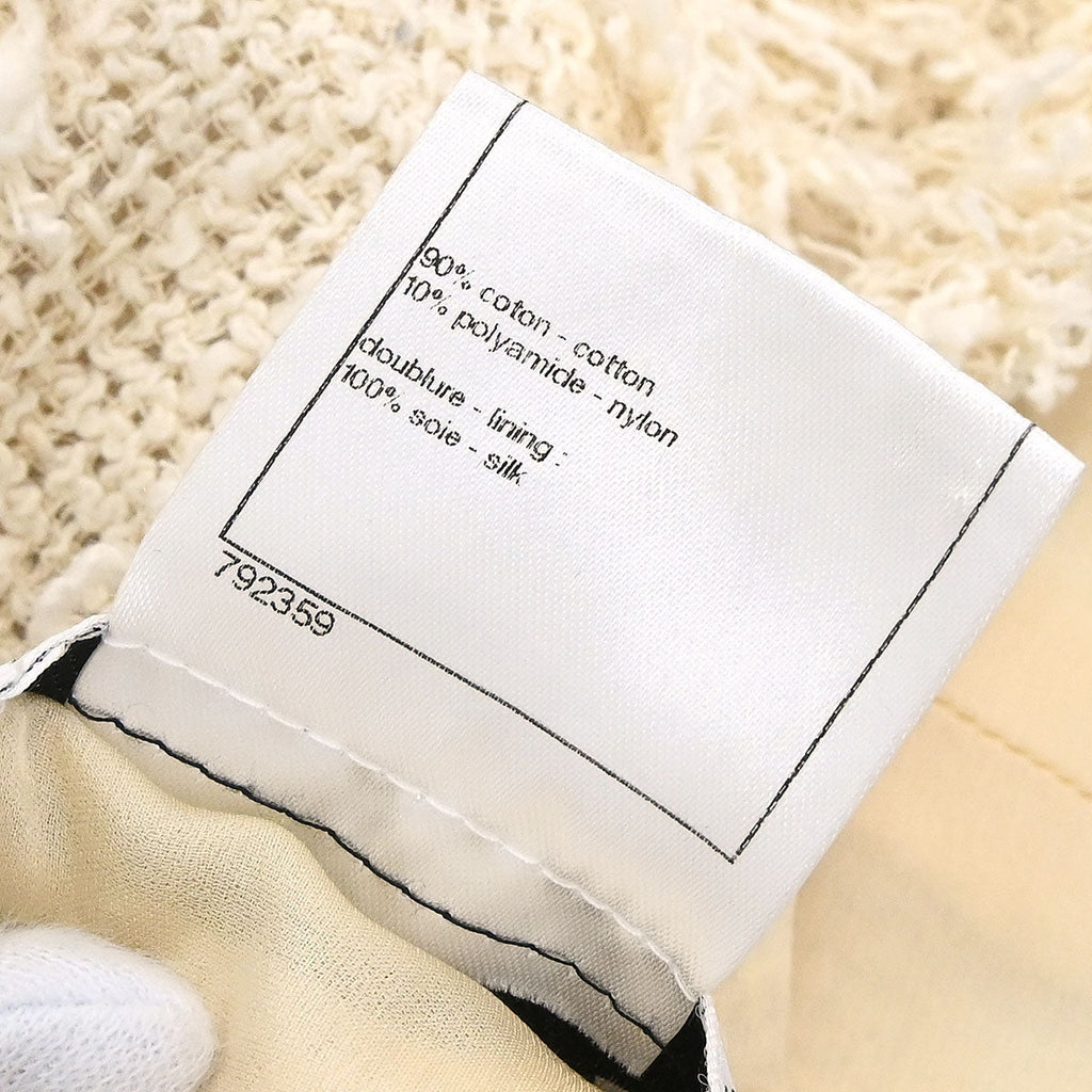 Chanel 2010 Short Sleeve Tweed Dress Ivory #42