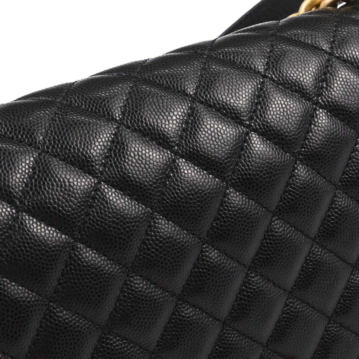 Boy Chanel 2018-2019 Black Caviar Skin Medium Chain Shoulder Bag
