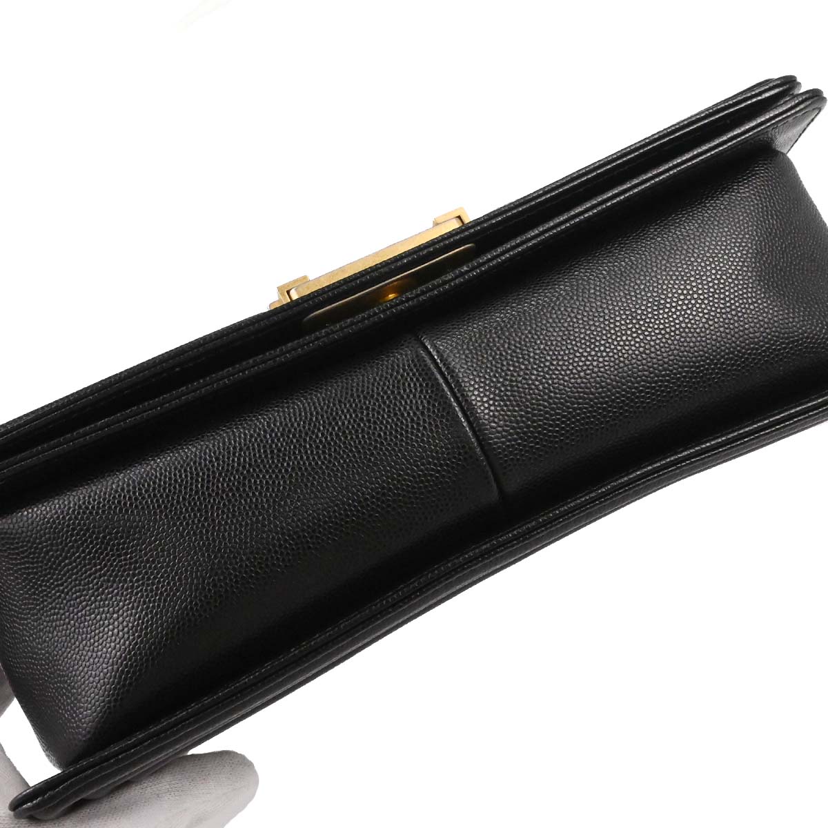 Boy Chanel 2018-2019 Black Caviar Skin Medium Chain Shoulder Bag