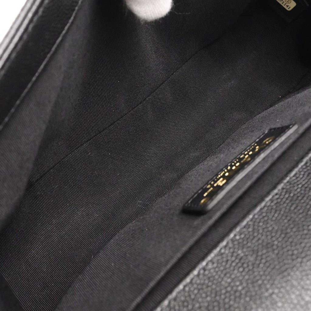 Boy Chanel 2018-2019 Black Caviar Skin Medium Chain Shoulder Bag