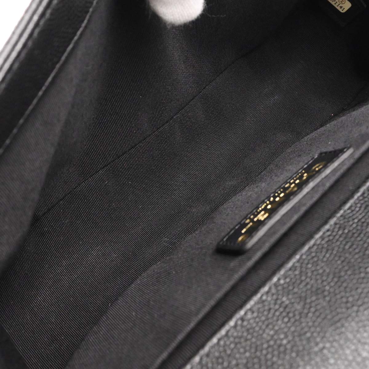 Boy Chanel 2018-2019 Black Caviar Skin Medium Chain Shoulder Bag