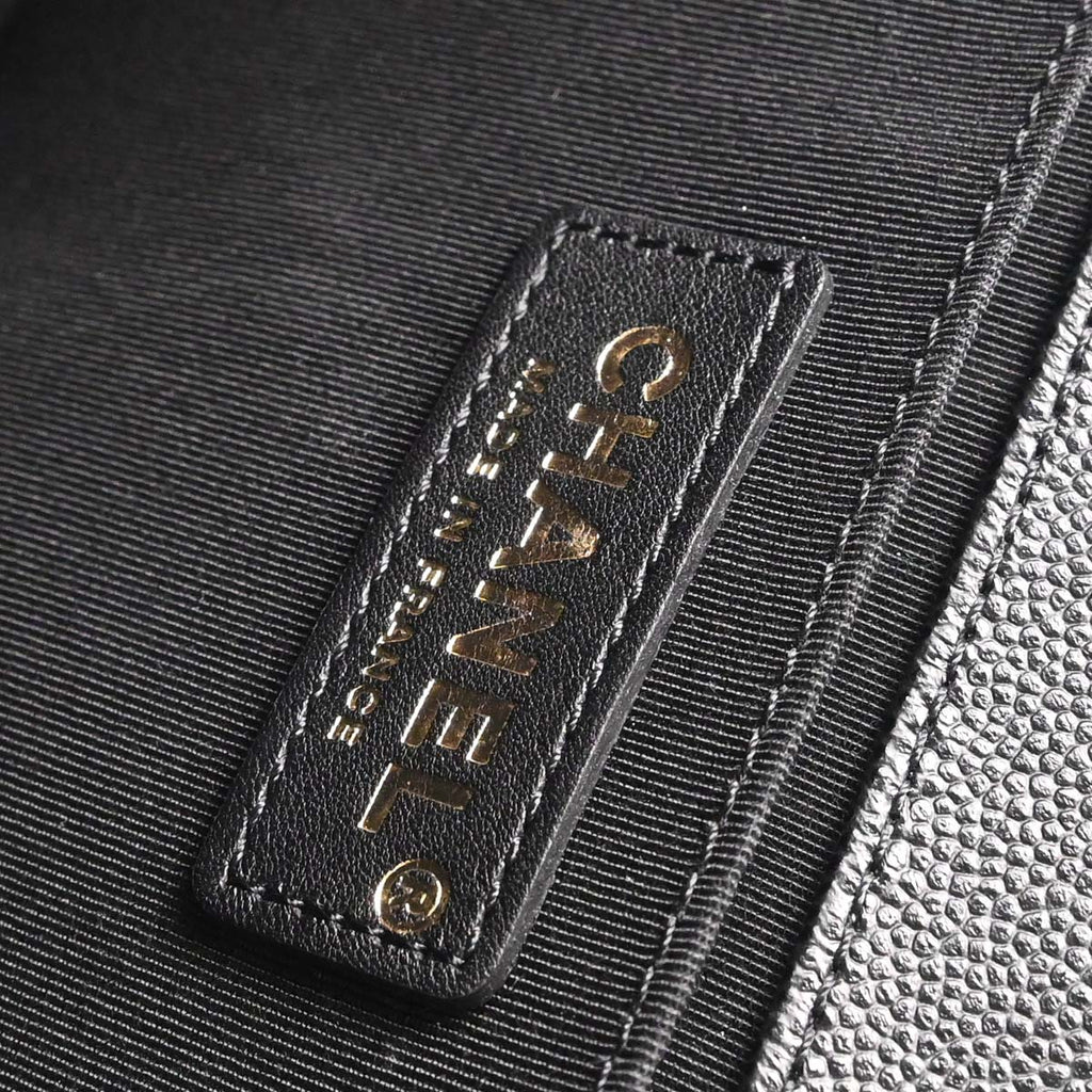 Boy Chanel 2018-2019 Black Caviar Skin Medium Chain Shoulder Bag