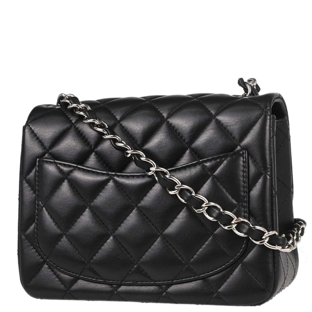 Chanel 2018-2019 Black Lambskin Mini Classic Square Flap Shoulder Bag 17