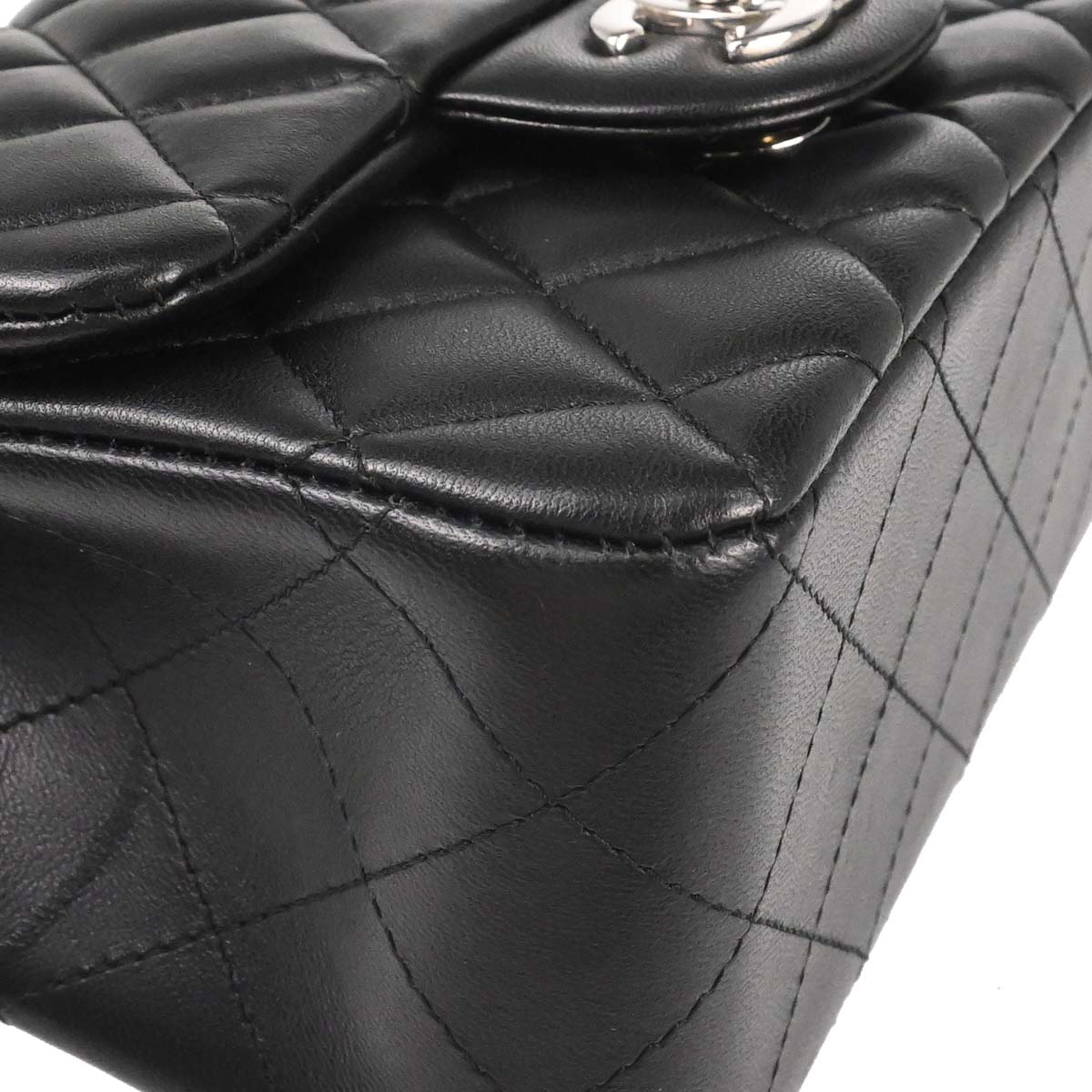 Chanel 2018-2019 Black Lambskin Mini Classic Square Flap Shoulder Bag 17
