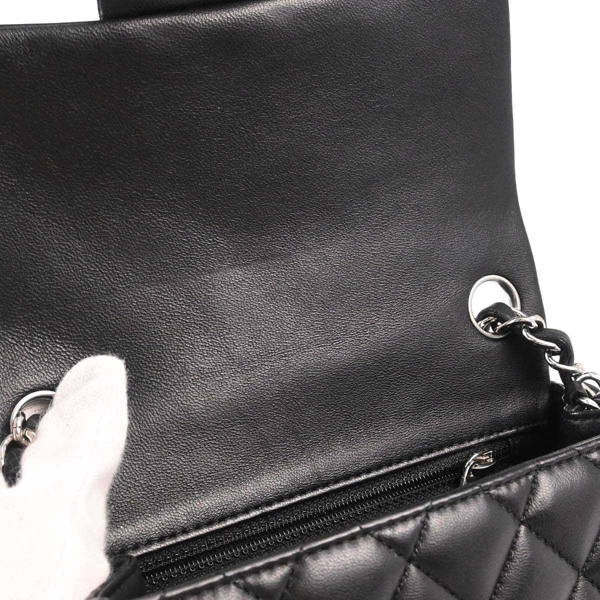 Chanel 2018-2019 Black Lambskin Mini Classic Square Flap Shoulder Bag 17