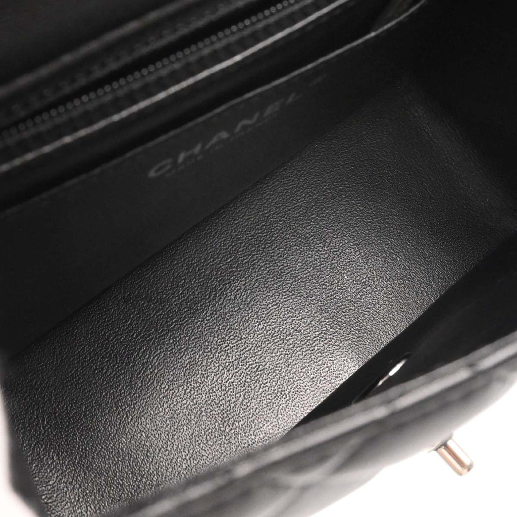 Chanel 2018-2019 Black Lambskin Mini Classic Square Flap Shoulder Bag 17