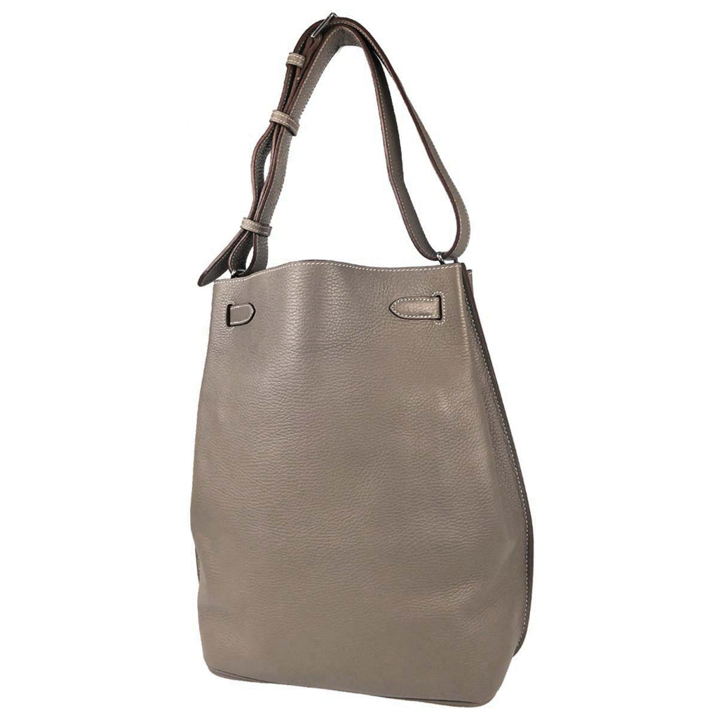 Hermes Etoupe Gray Taurillon Clemence So Kelly 26 Shoulder Bag