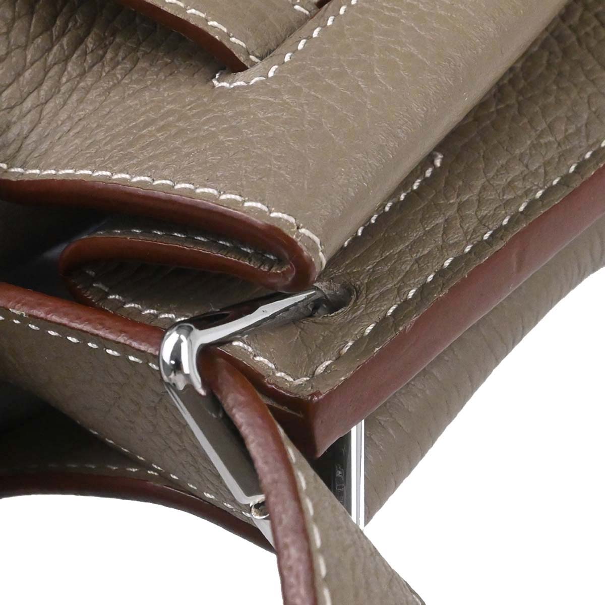 Hermes Etoupe Gray Taurillon Clemence So Kelly 26 Shoulder Bag