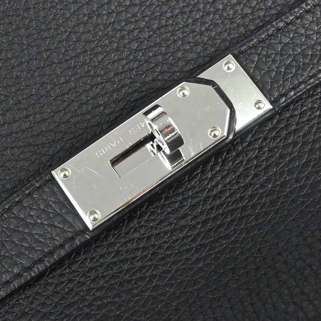 Hermes Black Taurillon Clemence Jypsiere 34 Shoulder Bag