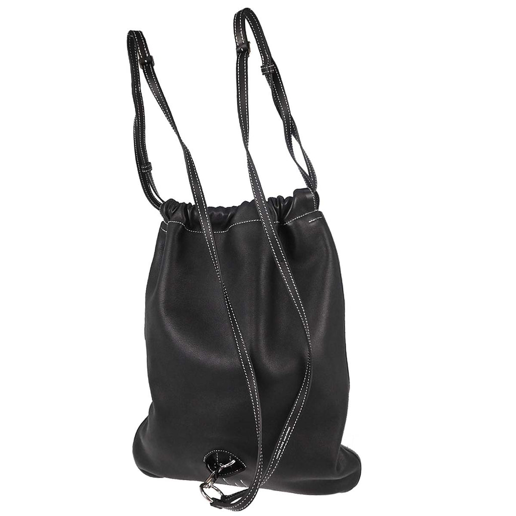Hermes Black Veau Cheri Bridado Backpack