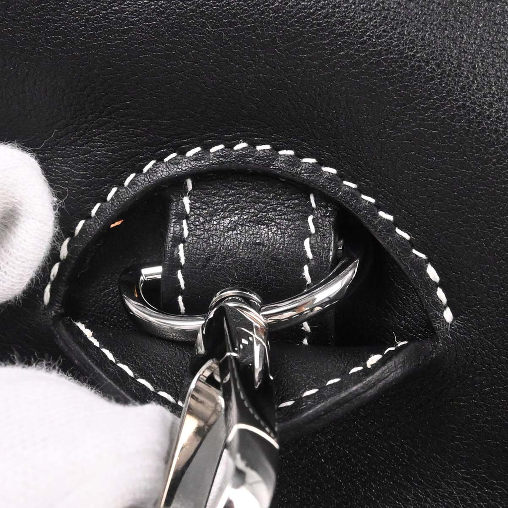 Hermes Black Veau Cheri Bridado Backpack