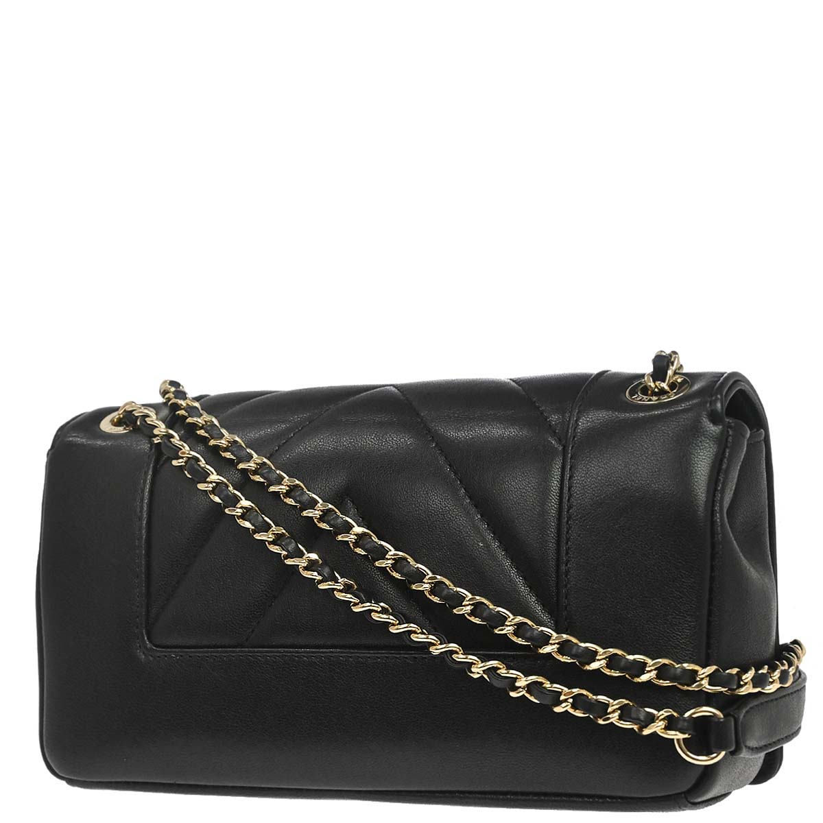 Chanel Black Lambskin Chevron Mademoiselle Flap Shoulder Bag
