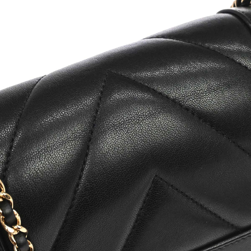 Chanel Black Lambskin Chevron Mademoiselle Flap Shoulder Bag
