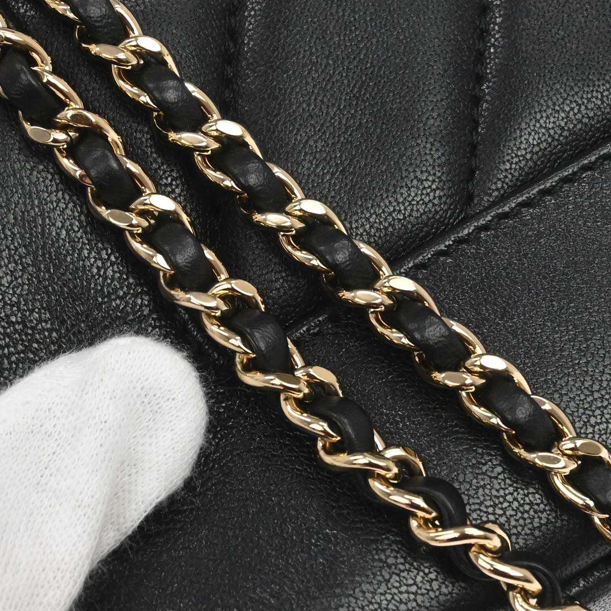 Chanel Black Lambskin Chevron Mademoiselle Flap Shoulder Bag