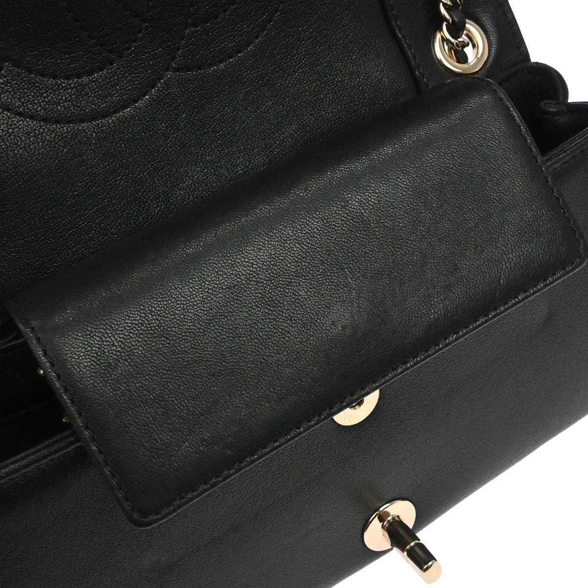 Chanel Black Lambskin Chevron Mademoiselle Flap Shoulder Bag