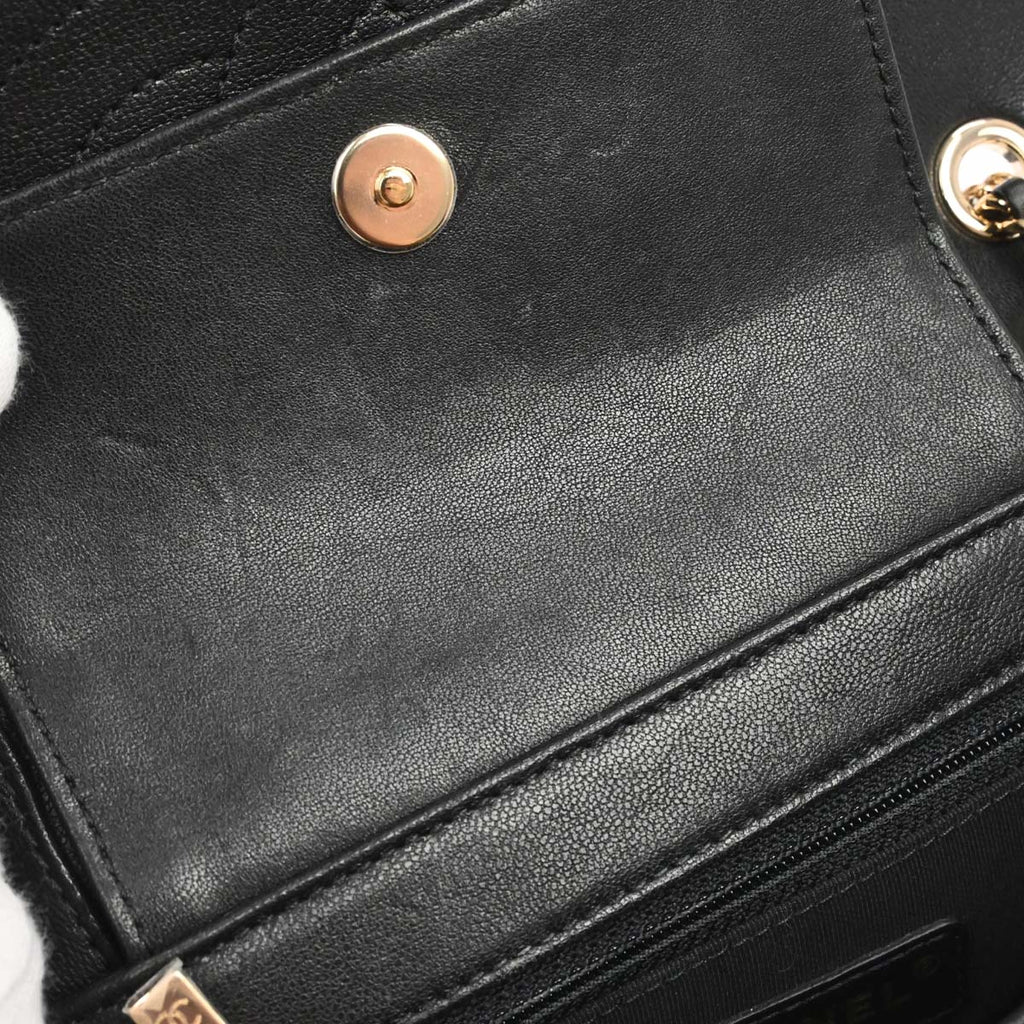 Chanel Black Lambskin Chevron Mademoiselle Flap Shoulder Bag