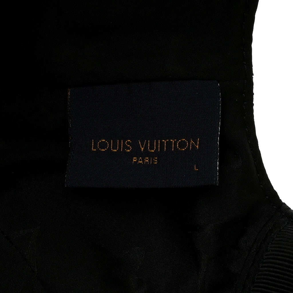 Louis Vuitton Calfskin Shearling Monogram Cap L Black