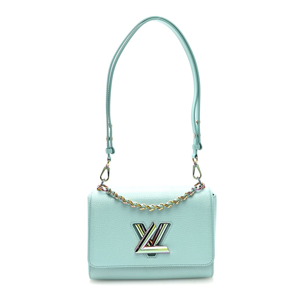 Louis Vuitton Iridescent Grained Calfskin Summer Splash Twist MM Blue
