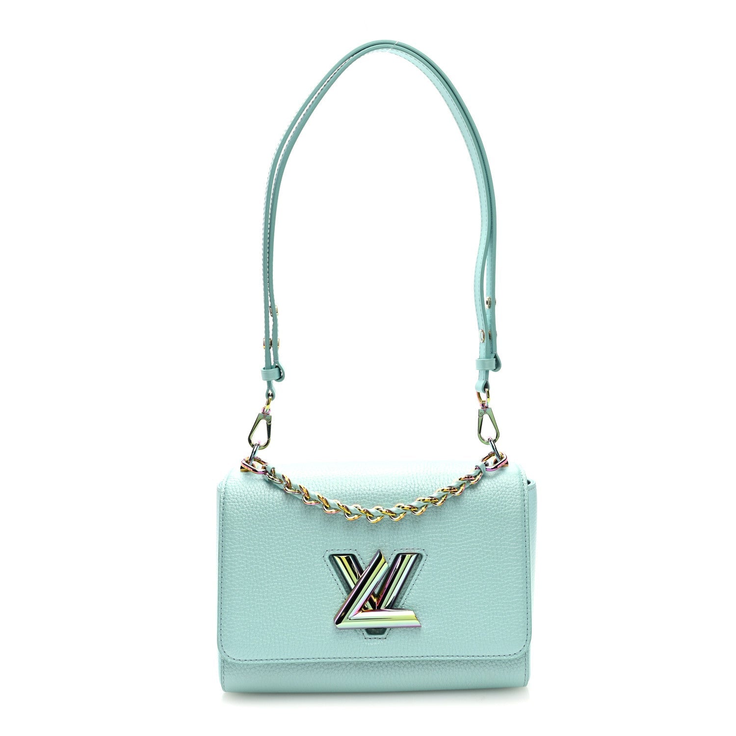 Louis Vuitton Iridescent Grained Calfskin Summer Splash Twist MM Blue