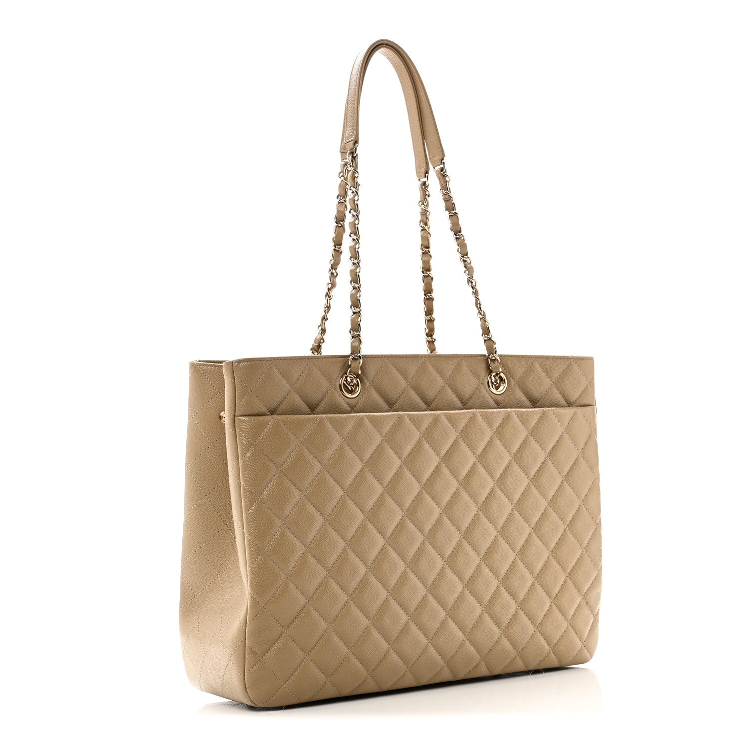 Chanel Caviar Quilted Large Shopping Tote Dark Beige