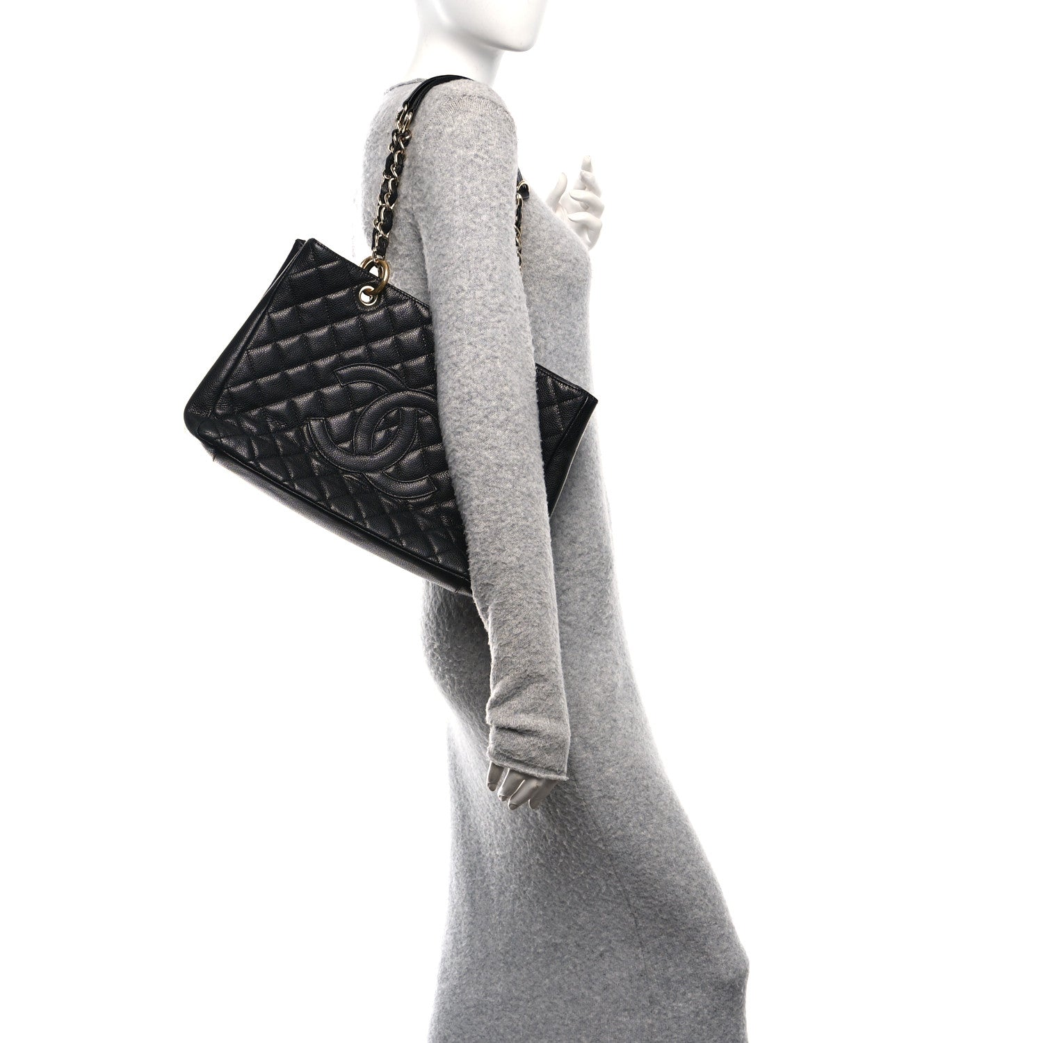 Chanel Caviar Quilted Grand Shopping Tote GST Black