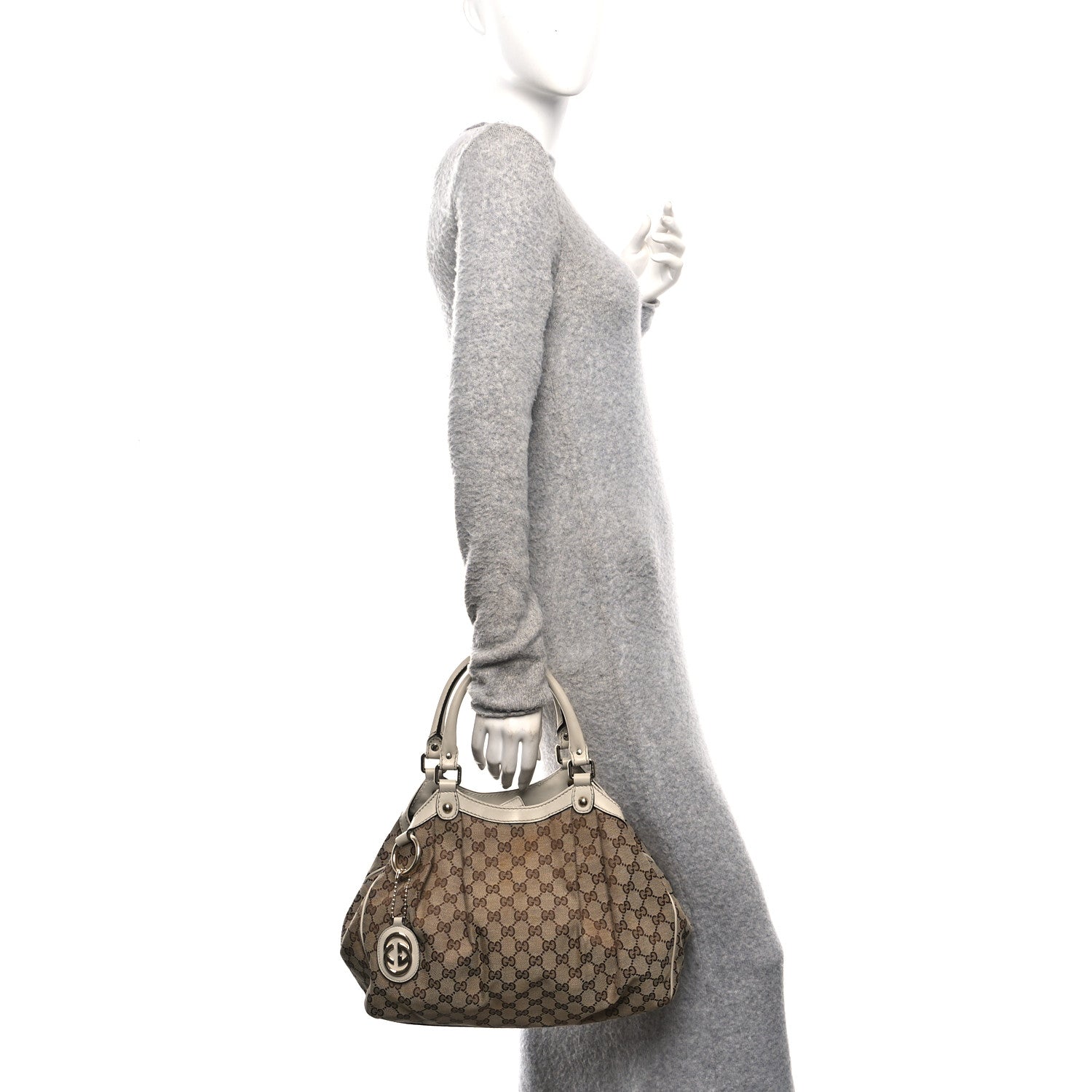 Gucci Monogram Medium Sukey Tote Off White