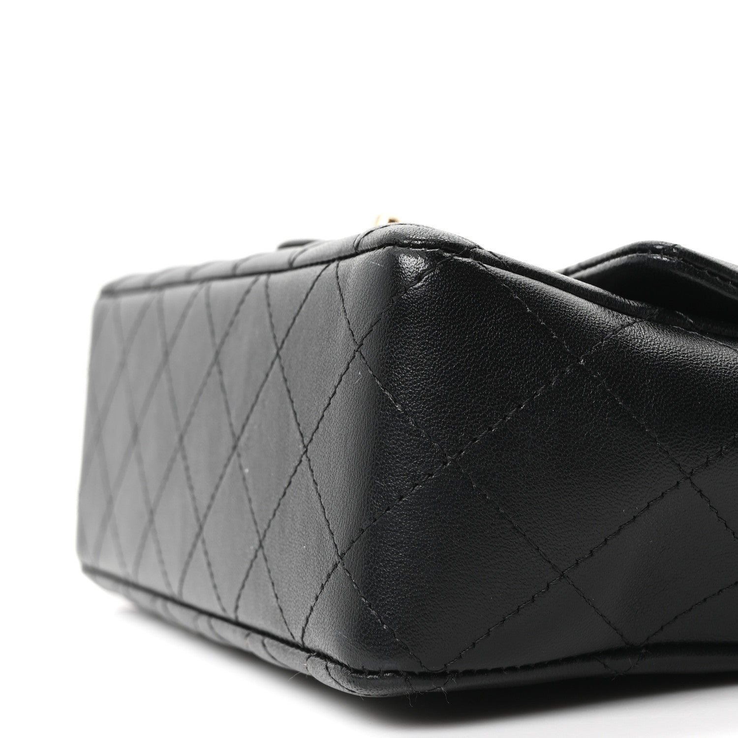 Chanel Lambskin Quilted Mini Rectangular Flap Black