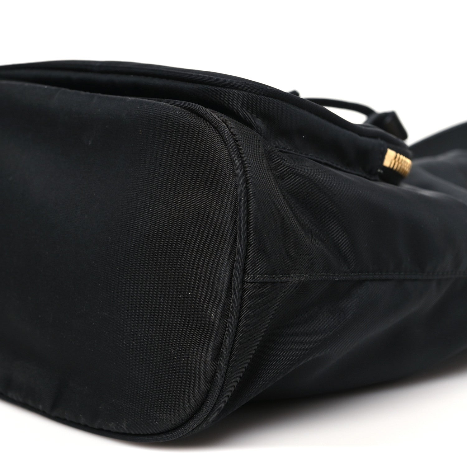 Prada Saffiano Tessuto Nylon Mini Bucket Crossbody Bag Black