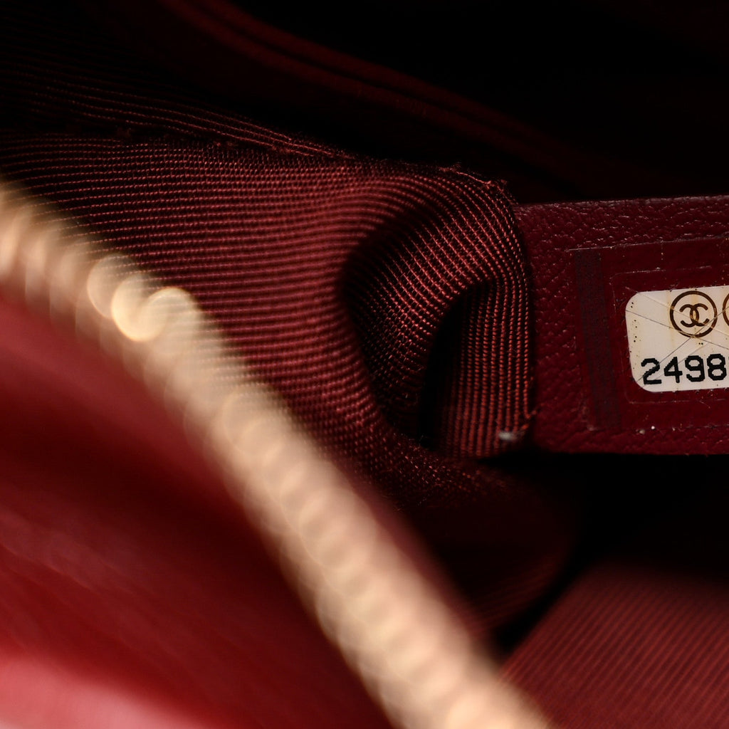Chanel Knit Calfskin Small Gabrielle Hobo Red