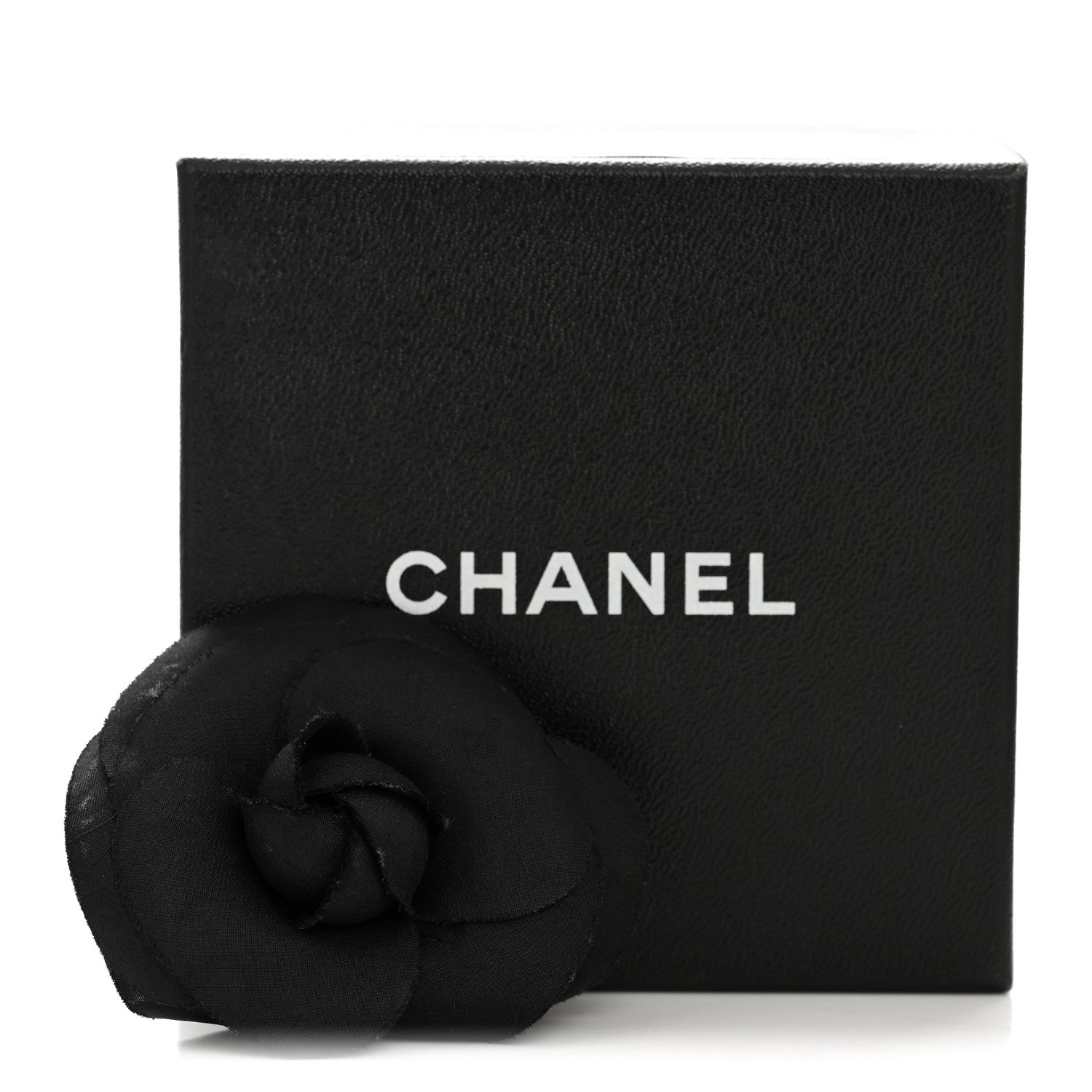 Fabric Camellia Brooch Black