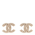 Crystal Timeless CC Earrings Light Gold