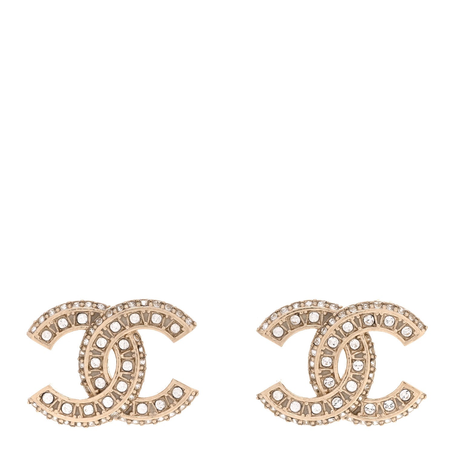 Crystal Timeless CC Earrings Light Gold