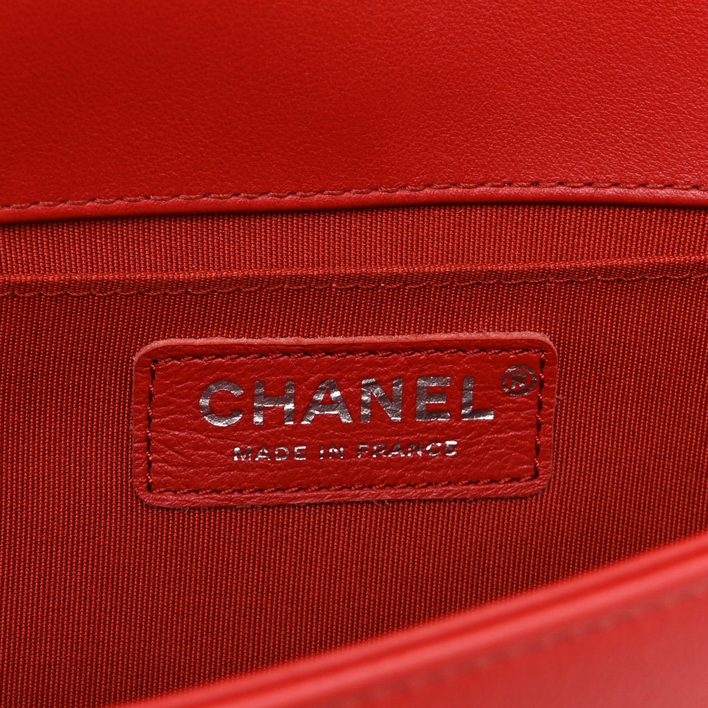 Chanel Calfskin Quilted Medium Boy Flap Red