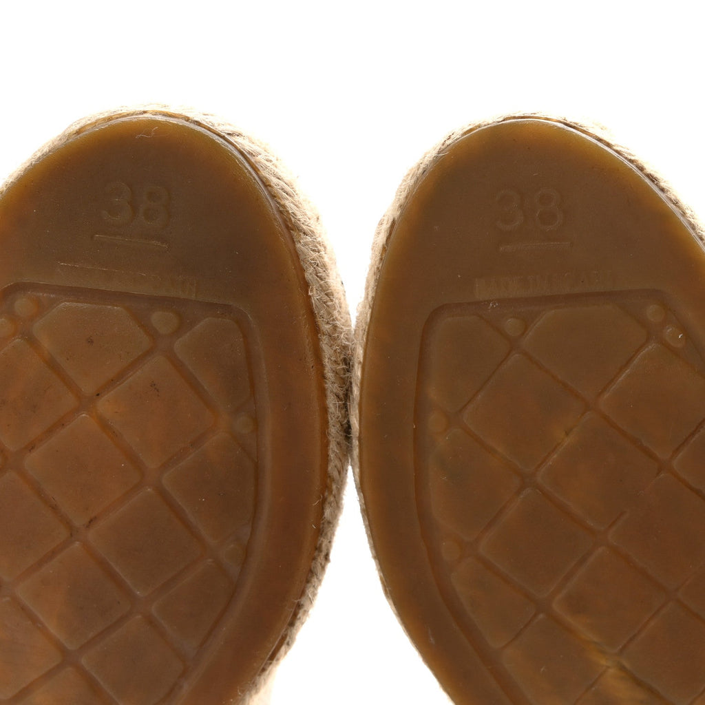 Lambskin CC Espadrilles 38 Beige Black