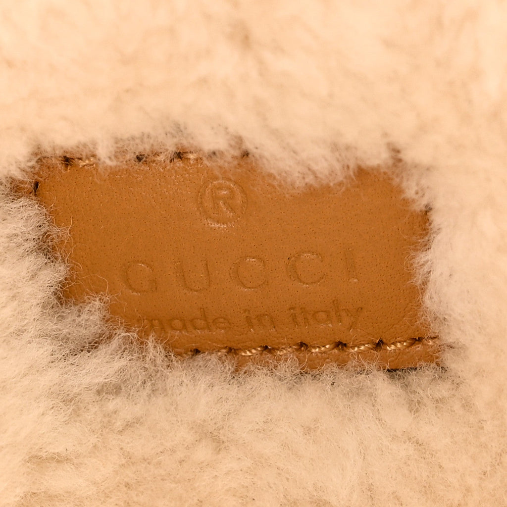 Gucci Suede Shearling Small Dionysus Bag Honey Beige Milk