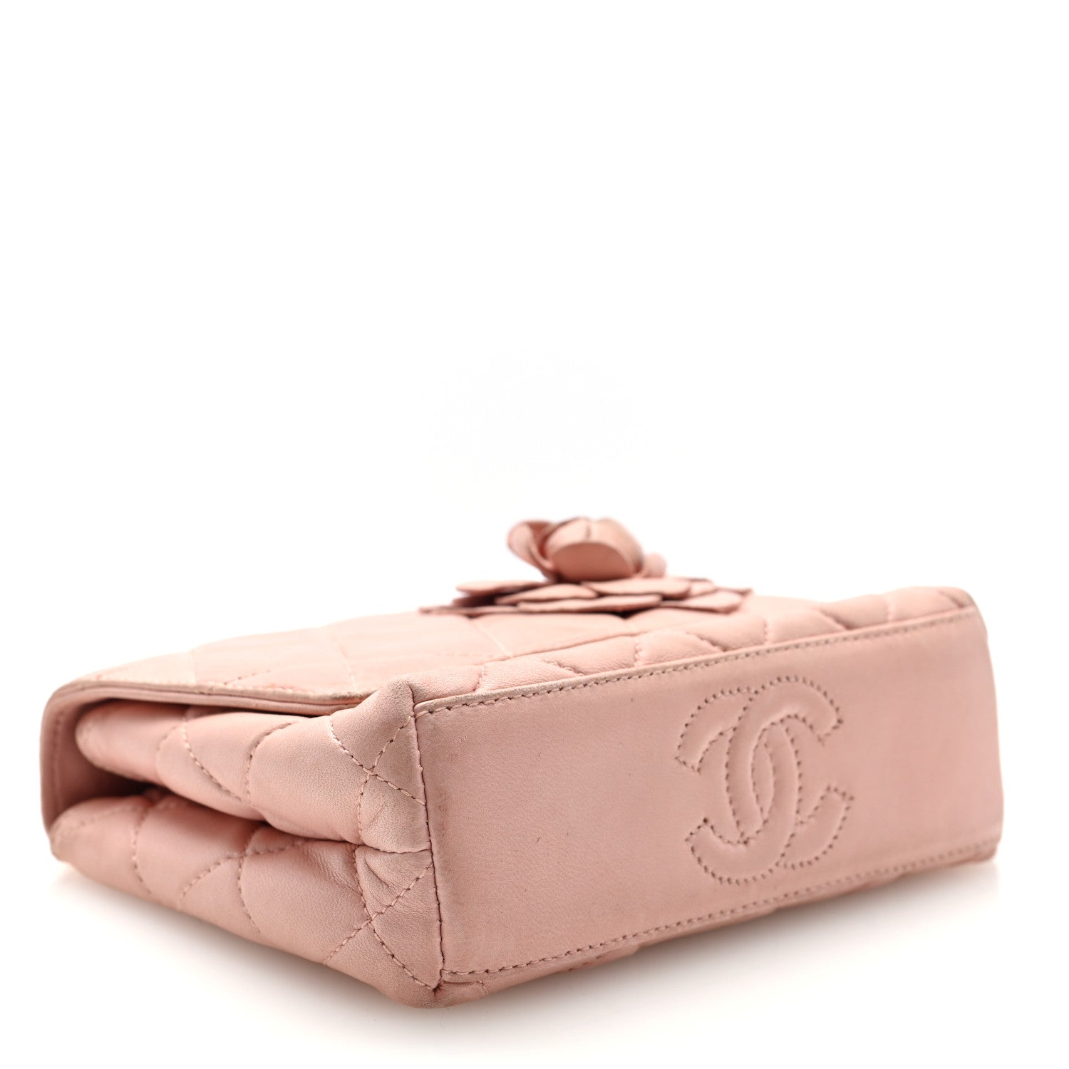 Chanel Lambskin Camellia Mini Flap Pink