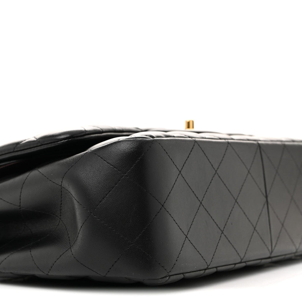 Chanel Lambskin Quilted Jumbo Double Flap Black