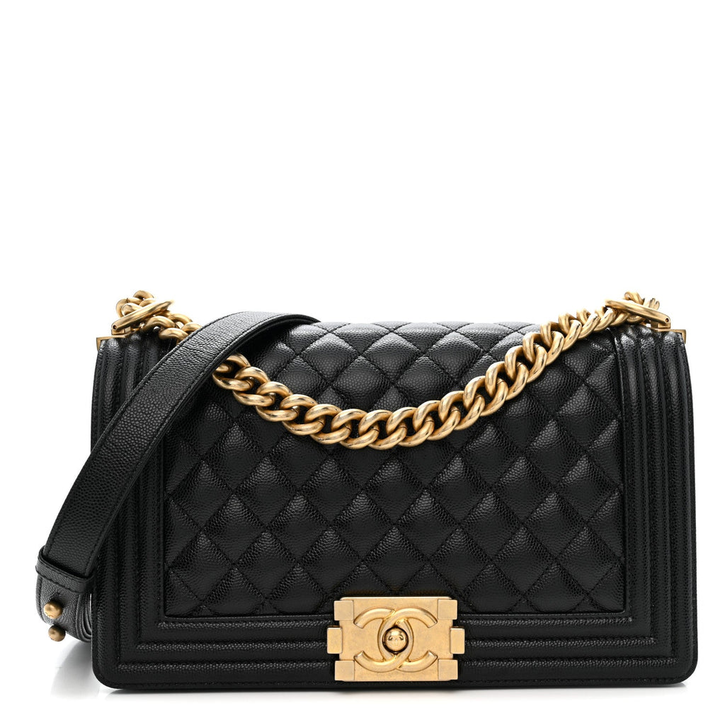 Chanel Caviar Quilted Medium Boy Flap Black