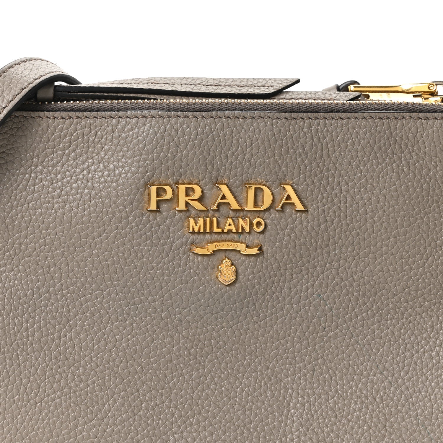 Prada Vitello Phenix Double Zip Crossbody Bag Argilla