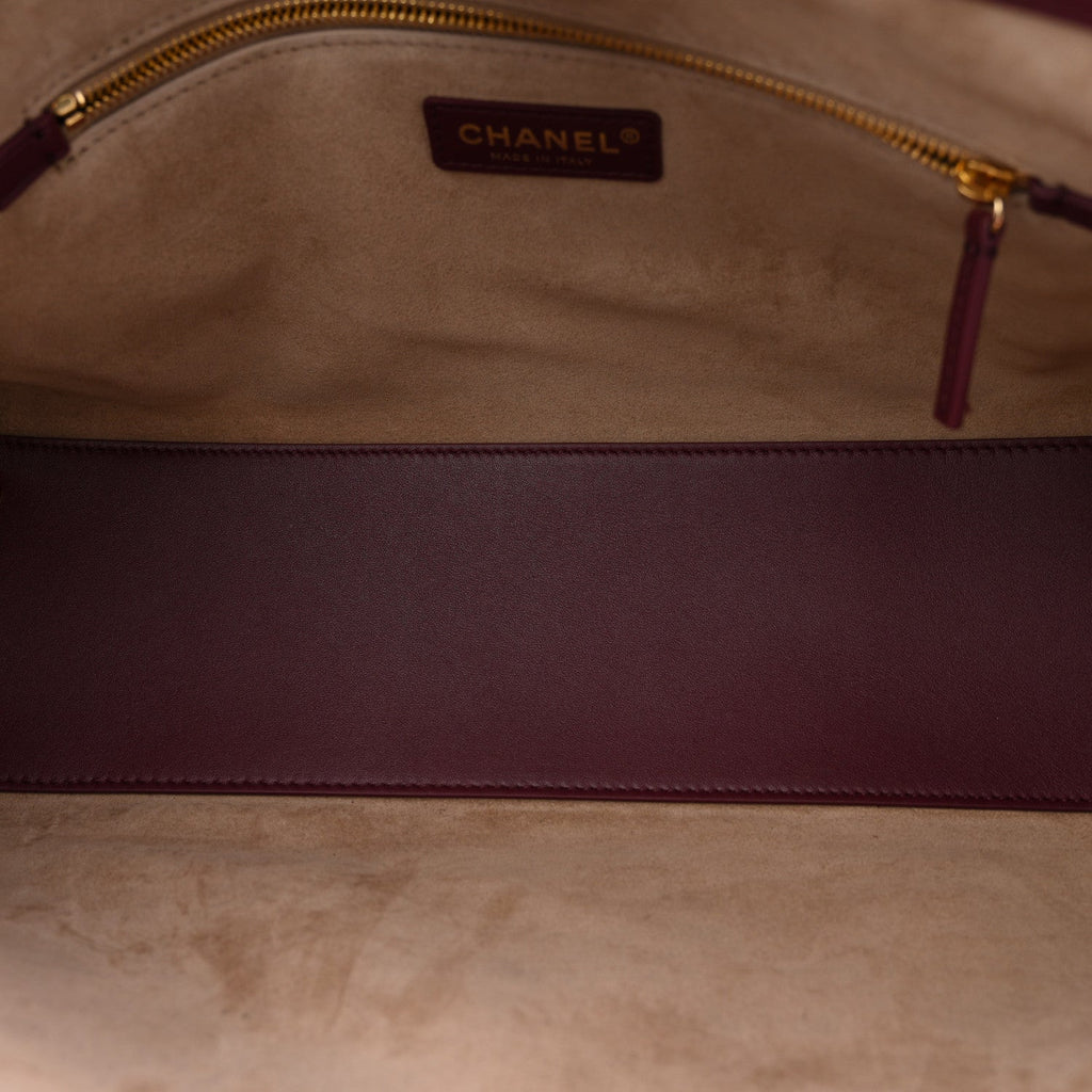Chanel Calfskin Archetype Small Shopping Tote Dark Burgundy
